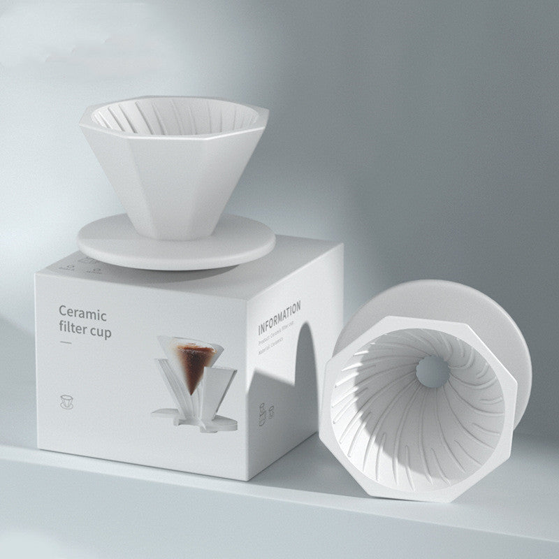 Octagonal Ceramic V60 Thickened Hand-brewed Coffee Filter Cup